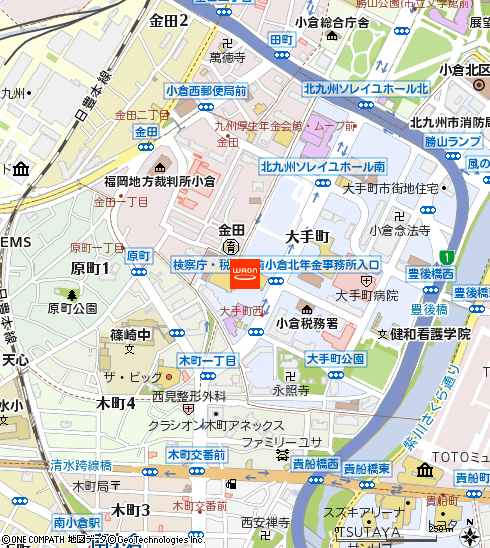 そうごう薬局　小倉大手町店付近の地図